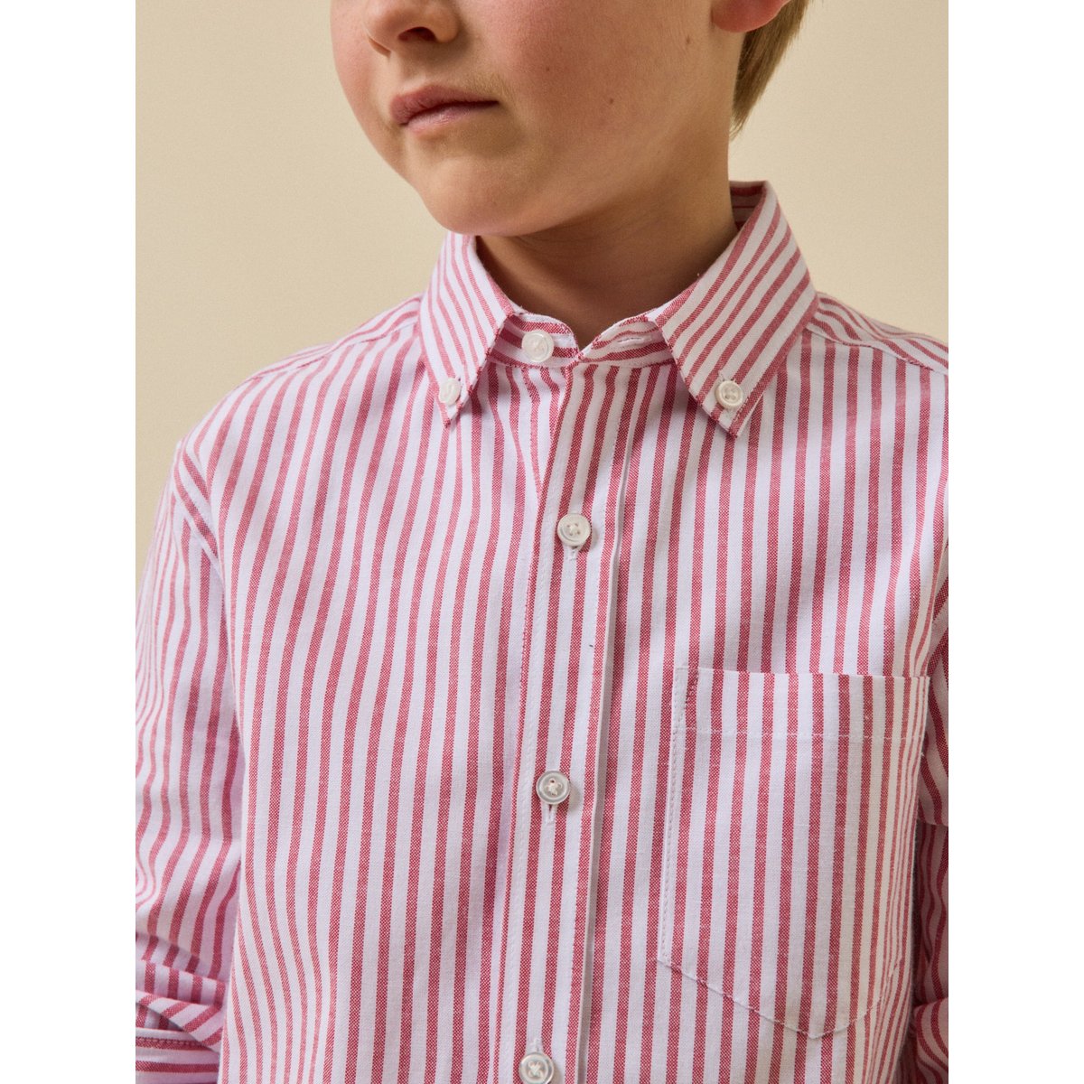 Chemise rayée oxford rayure rouge, CYRILLUS