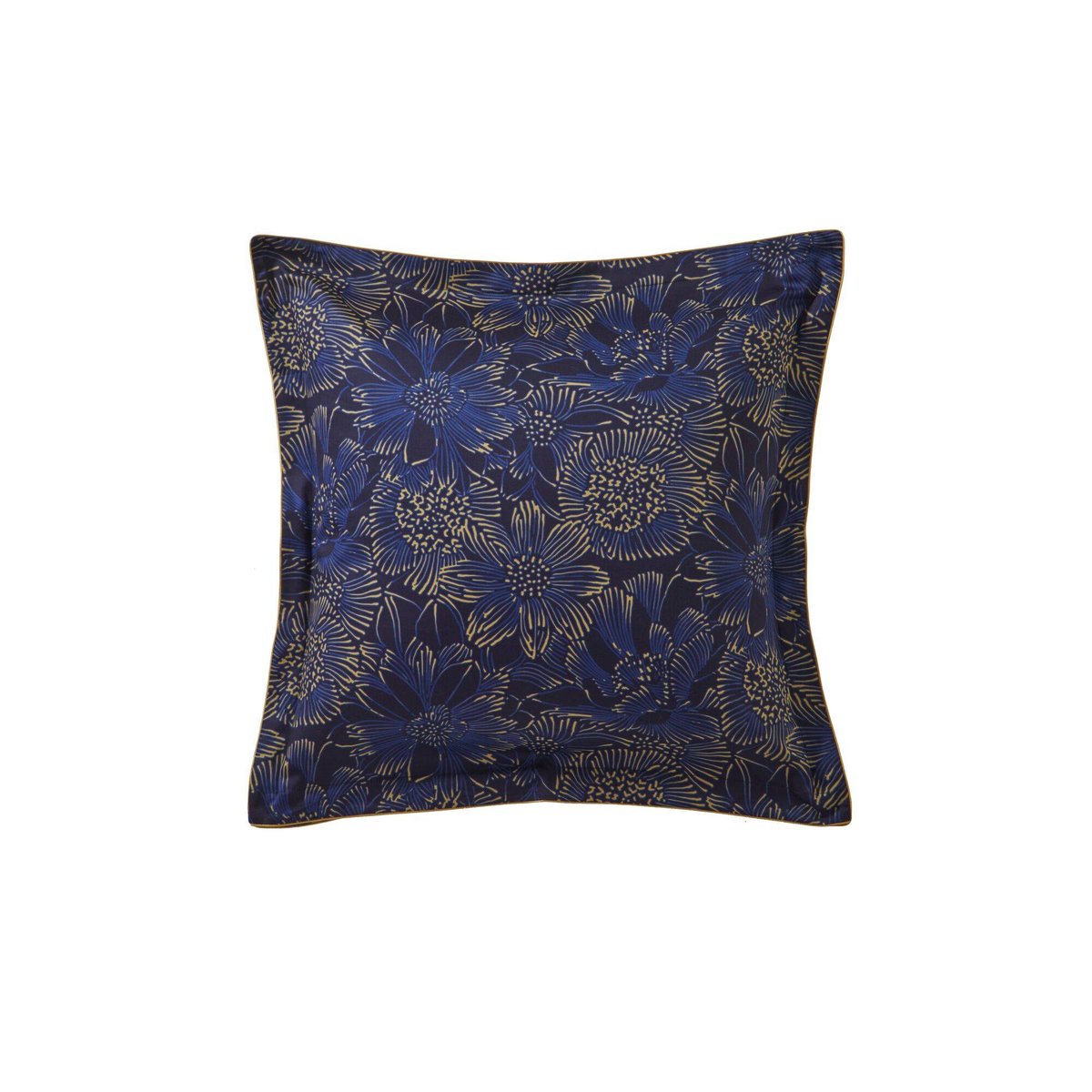 Taie d'oreiller satin - ELIXIR indigo, BLANC DES VOSGES
