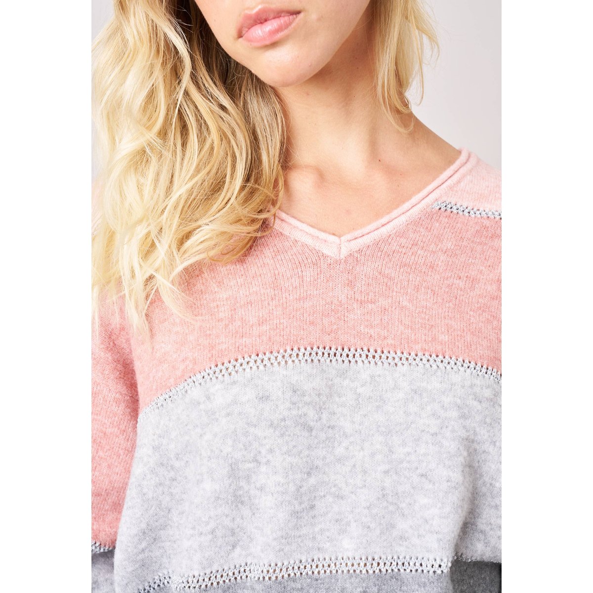 Pull femme en maille LODINA rose, DEELUXE