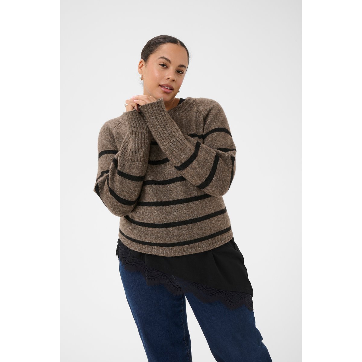 T-shirt à manches courtes noir black deep, KAFFE CURVE
