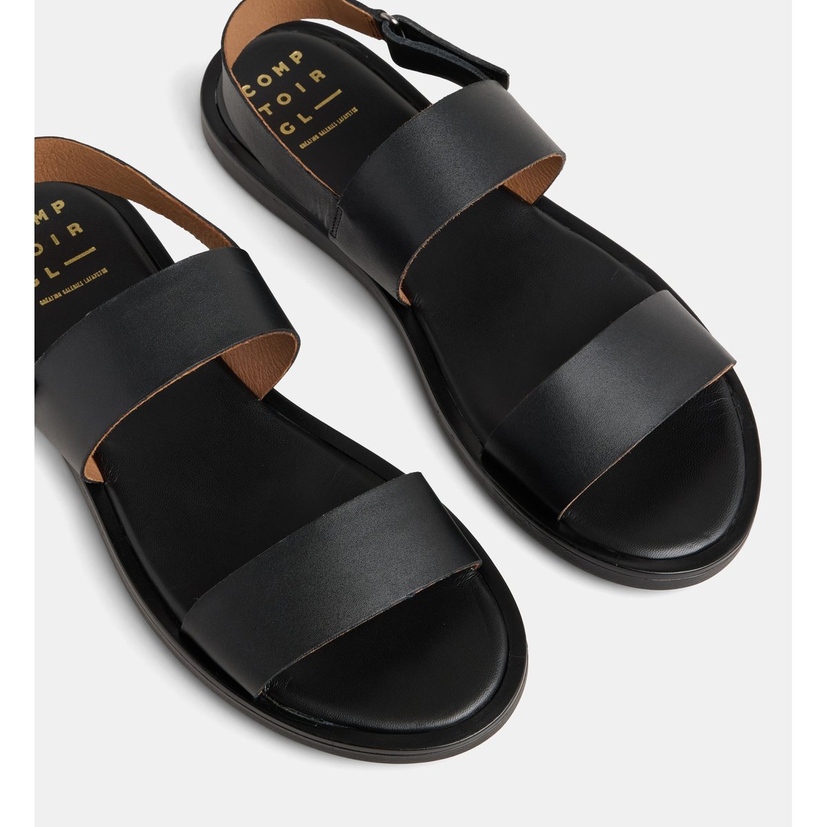 Sandales nahel cuir noir, COMPTOIR GL