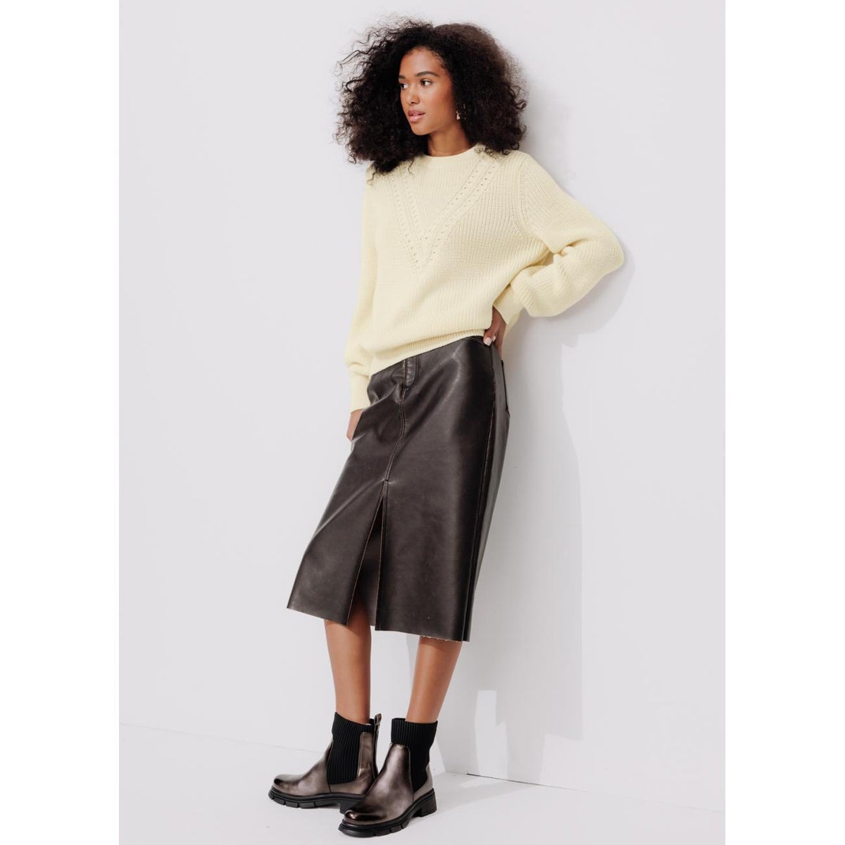 Pull made in France 100% laine ecru, PROMOD