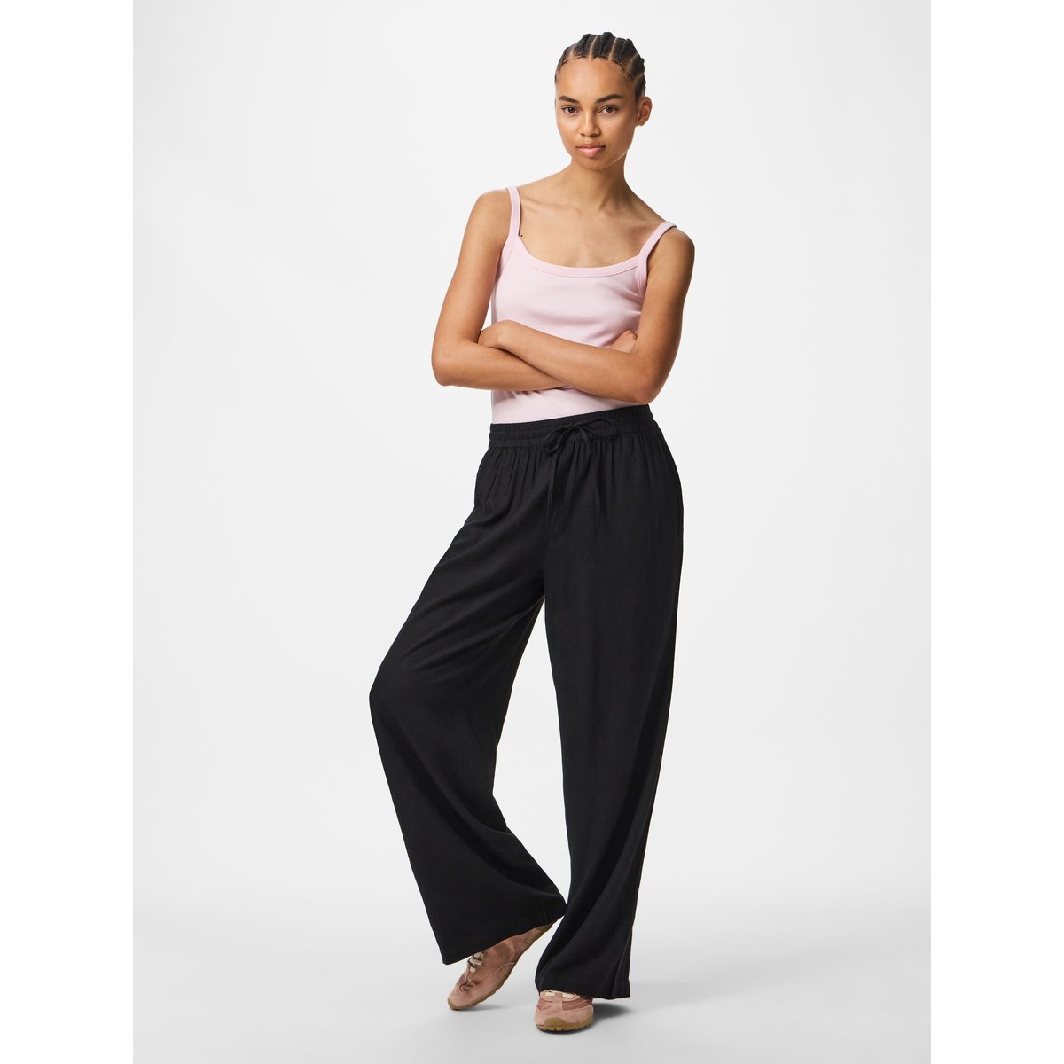 Pantalon À Jambe Ample noir - black, PIECES