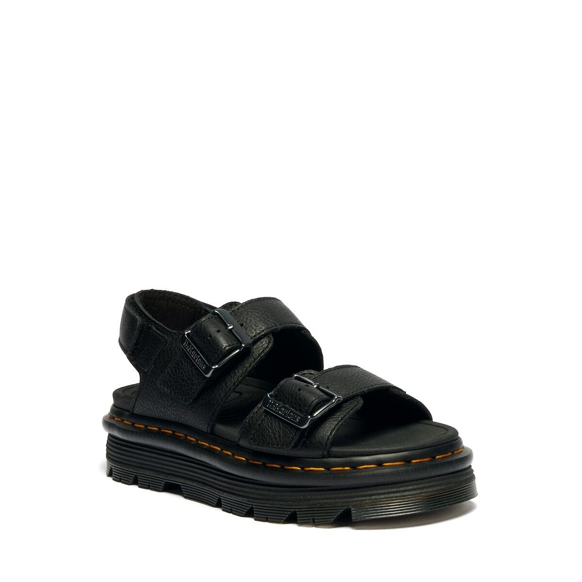 Sandales ZebZag en cuir Pisa noir, DR. MARTENS