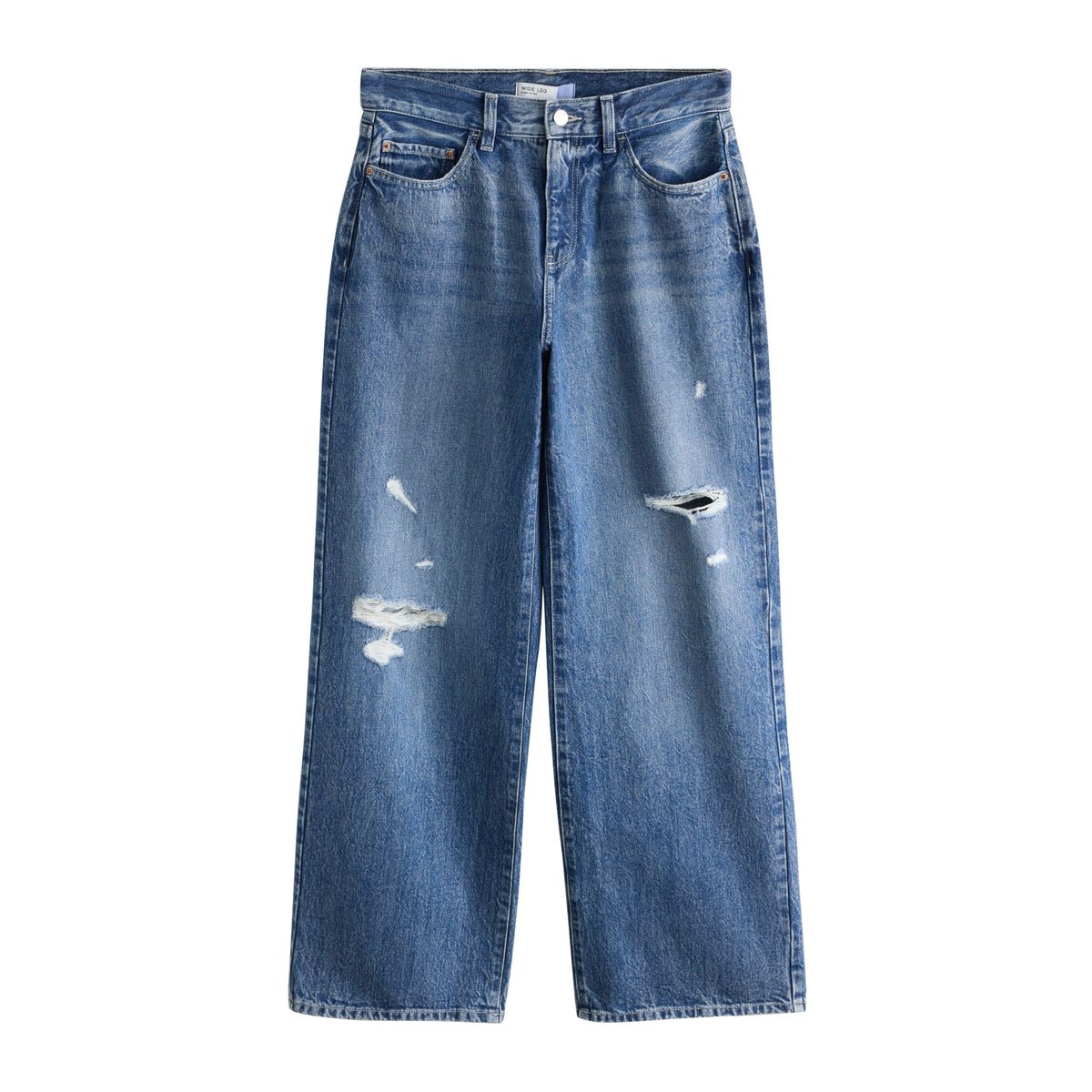Jean large city taille haute authentique bleu foncé, NEXT