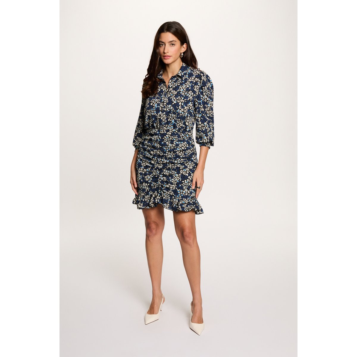 Robe courte fluide multicolore, MORGAN