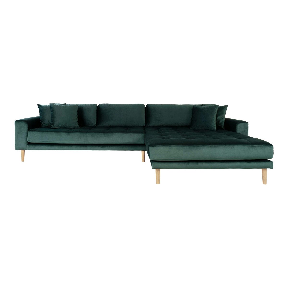 Canapé d'angle en tissu AMSTERDAM vert foncé - méridienne droite, PIER IMPORT