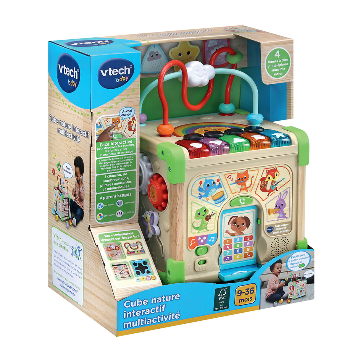 Cube nature interactif multiactivité multicolore, VTECH