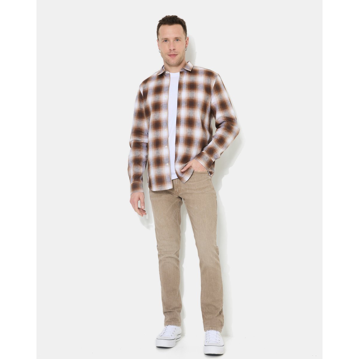 Chemise en coton DANNY marron, CHEVIGNON