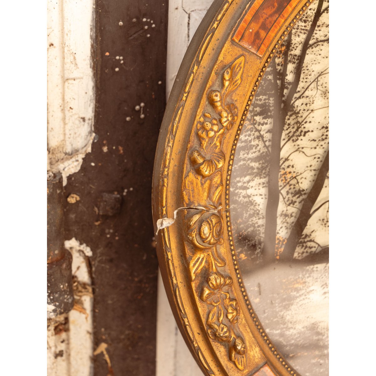 Miroir ovale en bois Georges N°1347 - Bon état miroir, DEBONGOUT