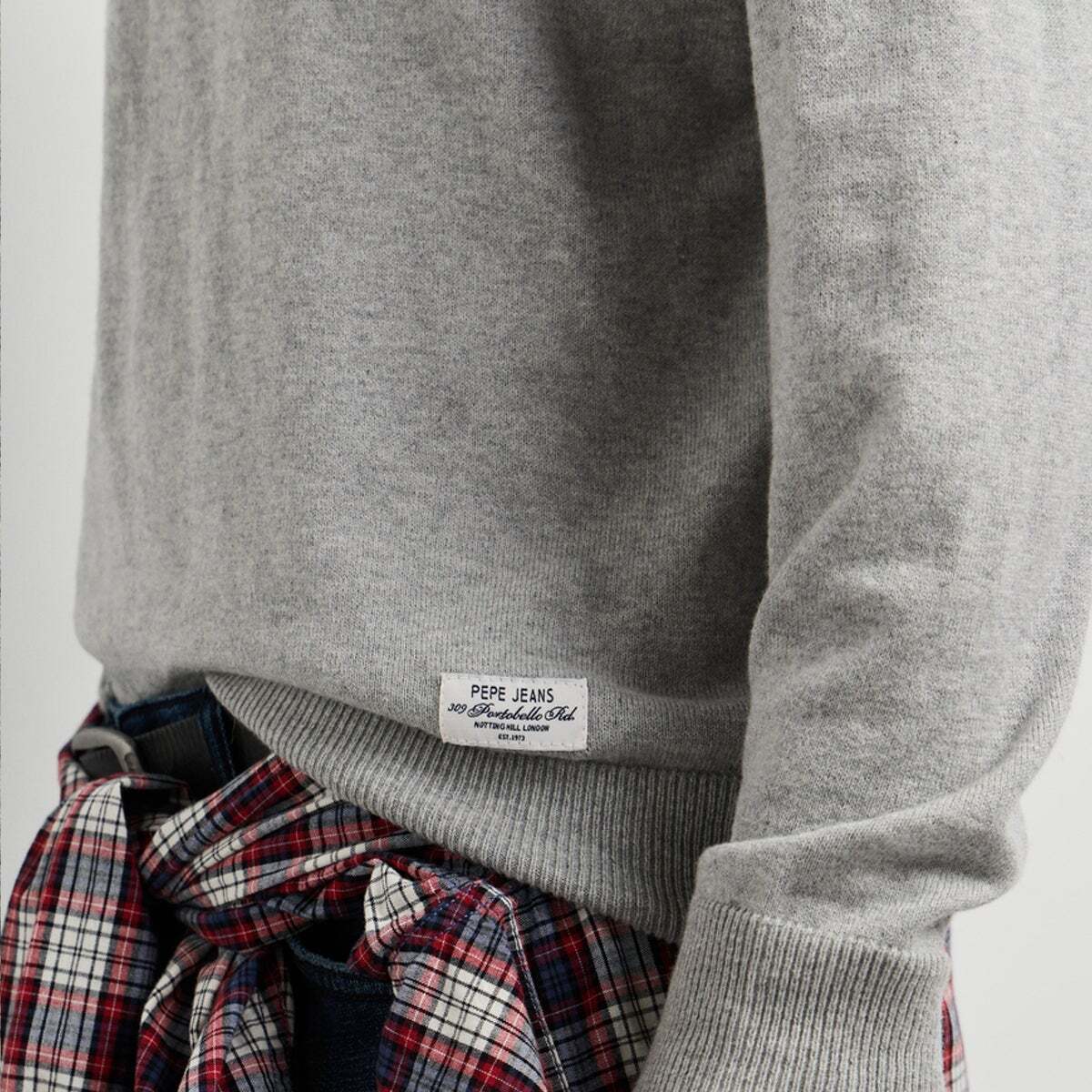 Pull Col Montant Coupe Regular En Maille gris chine, PEPE JEANS