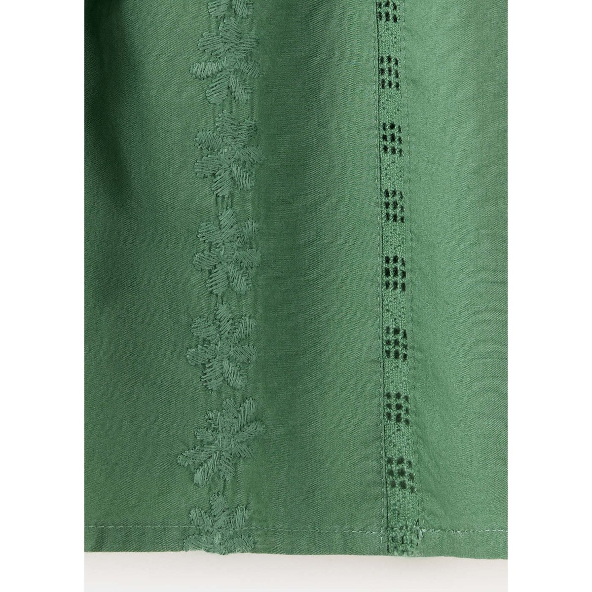 Blouse coton détails froncés vert, MANGO BABY