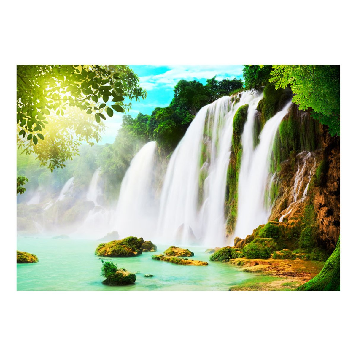 Papier peint intissé panoramique Paysage The beauty of nature: Waterfall vert, EDEN