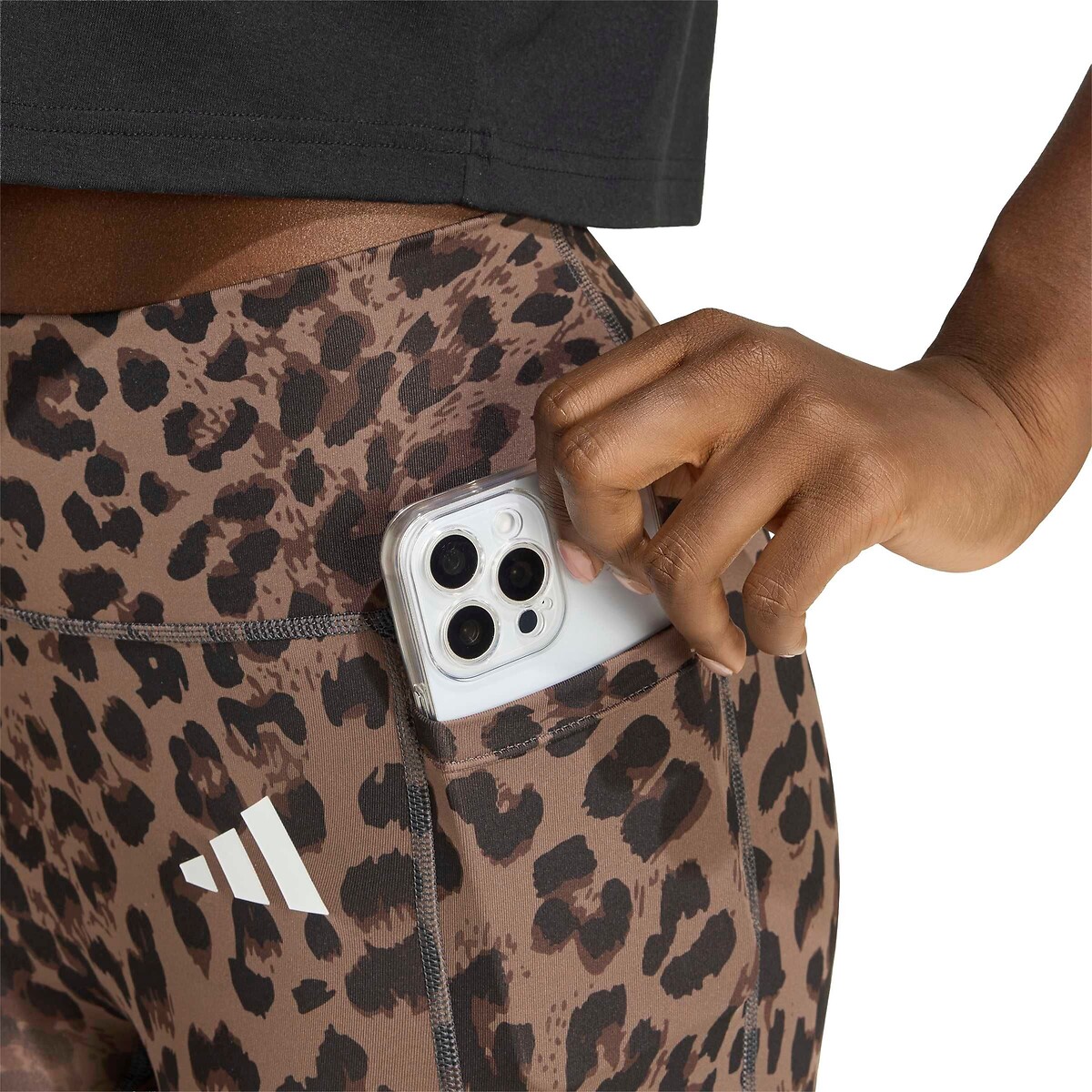 Short cycliste de sport imprimé léopard imprimé léopard, adidas Performance