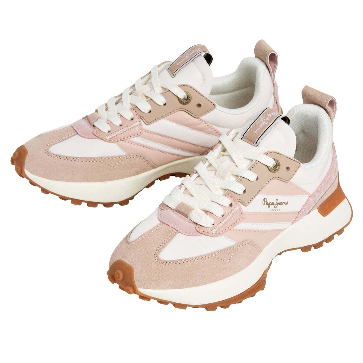 Ball - Baskets En Cuir À Semelle Cupsole rose nude, PEPE JEANS