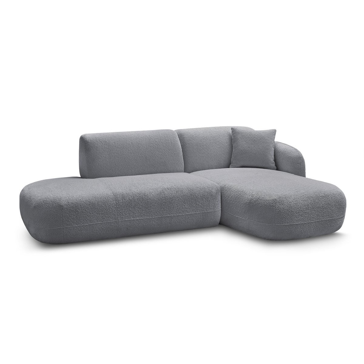 Canapé modulable 3 places en tissu chenille, ANDA gris, BOBOCHIC