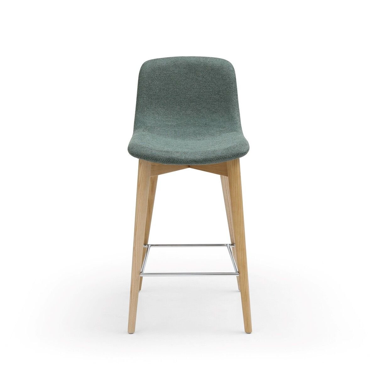 Chaise snack tissu vert Pied en Frêne naturel vert foncé, ZAGO