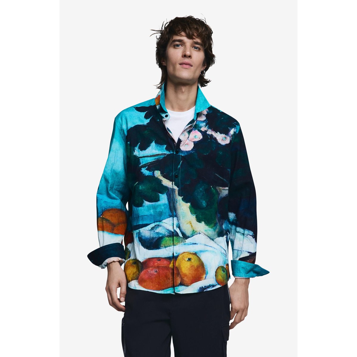 Chemise à carreaux nature morte bleu, DESIGUAL
