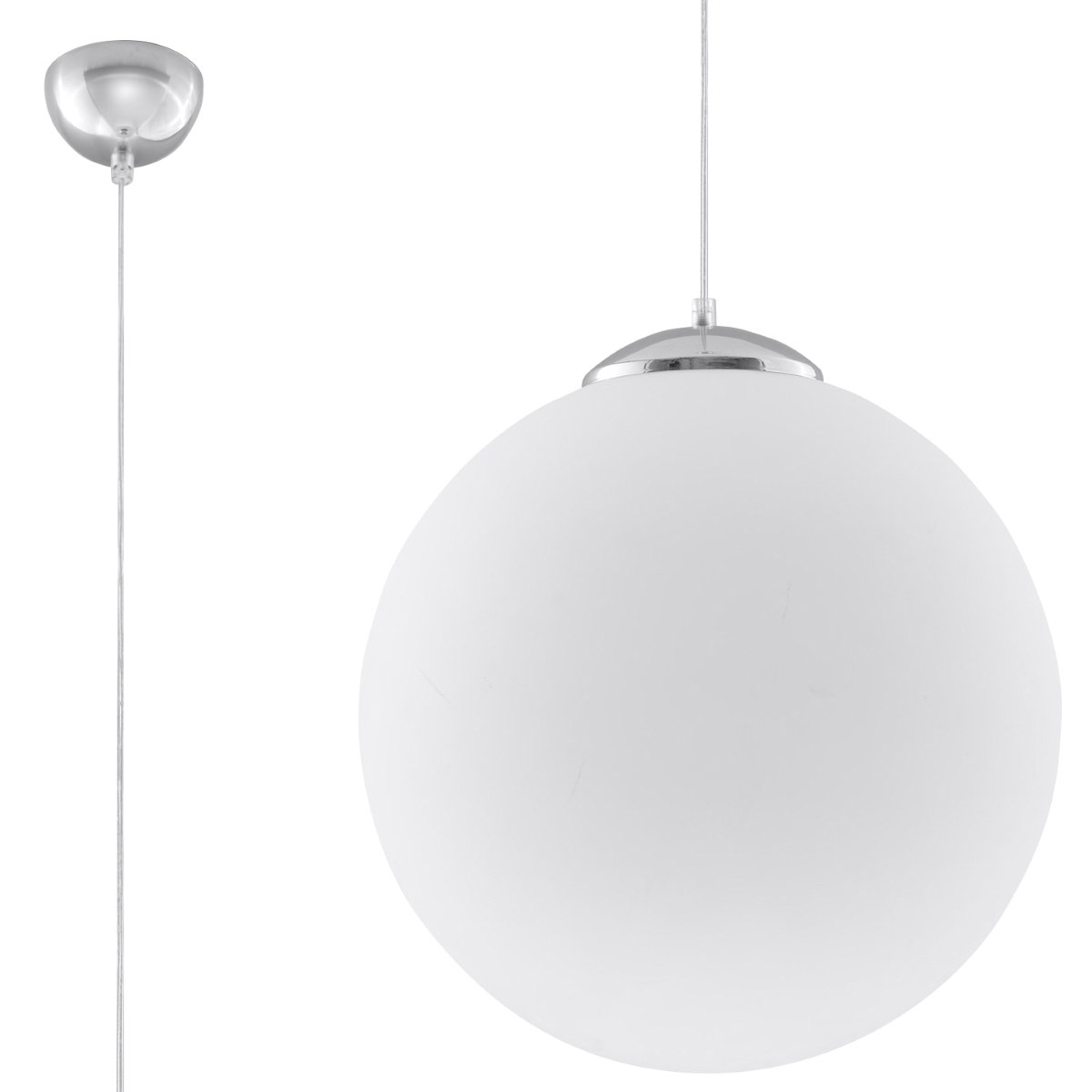 Suspension Acier Blanc/Chromé E27 1 Ugo 30 blanc, EDEN