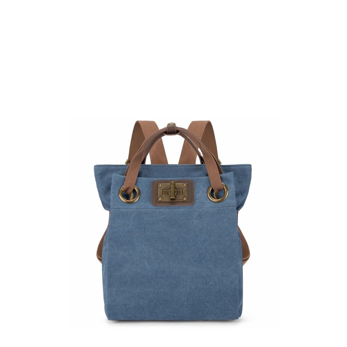Sac à dos en toile et cuir TRINITE S denim, OH MY BAG