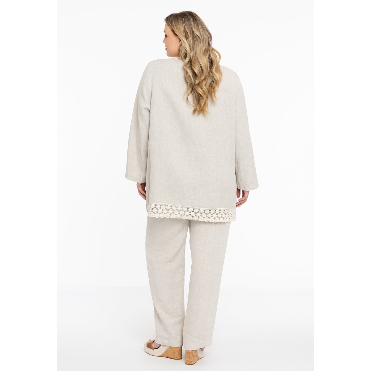 Pantalon lin brun clair, YOEK