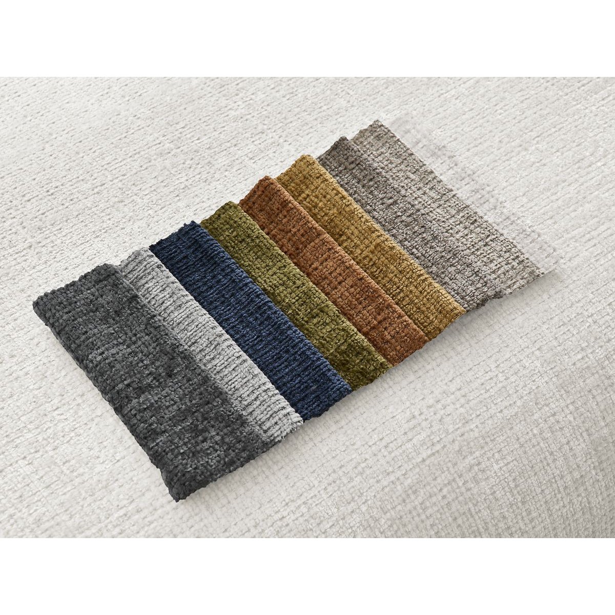 Canapé modulable 5 places en tissu texturé, SIRIUS blanc, BOBOCHIC