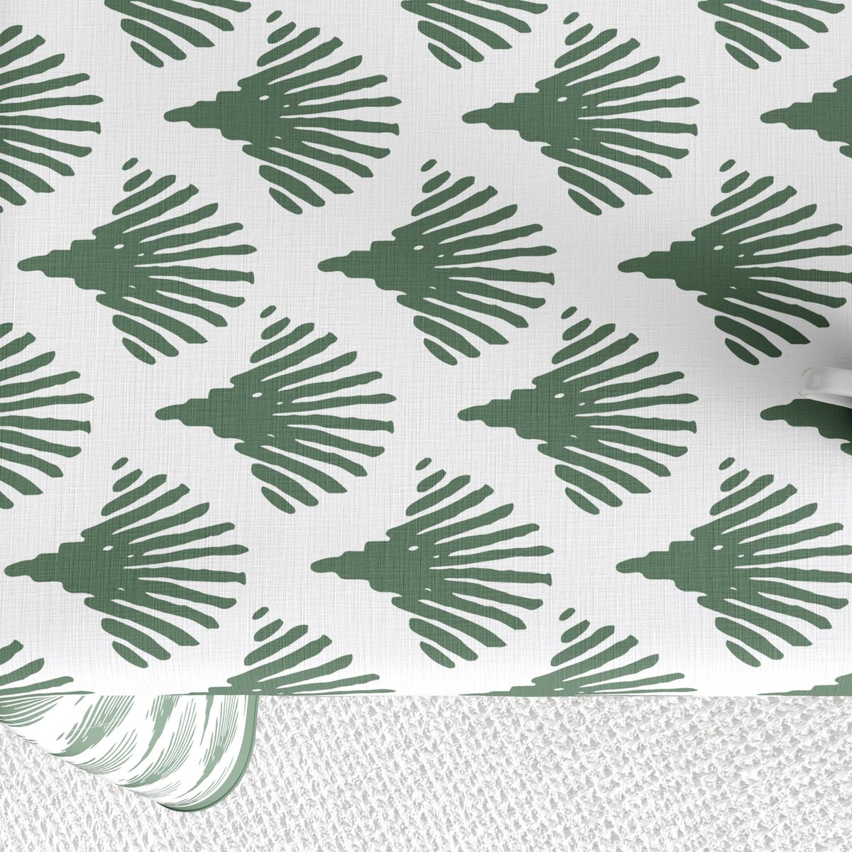 Nappe rectangulaire anti tache Coton Papyrus Vert vert, EDEN