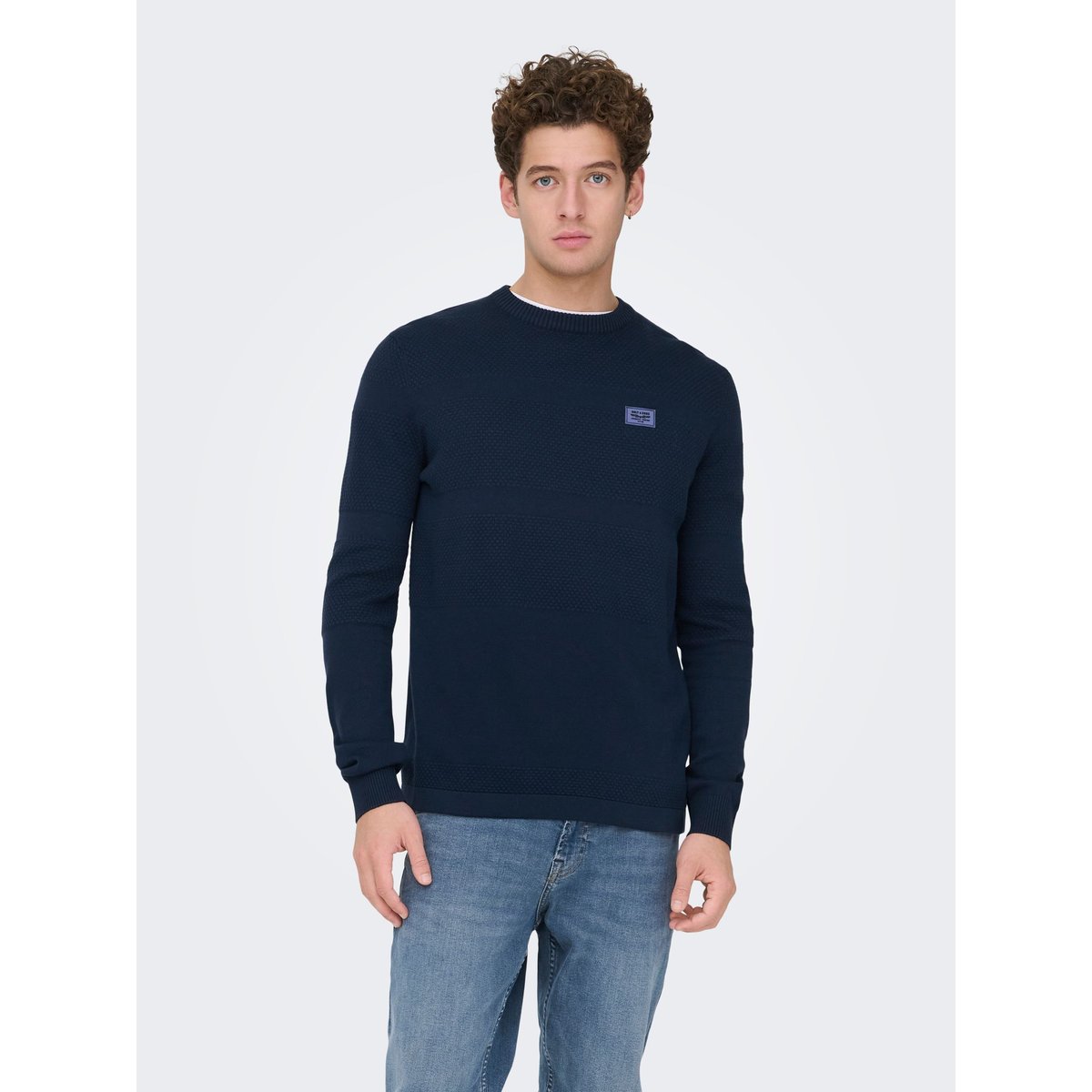 Pull En Maille navy blazer 1, ONLY & SONS