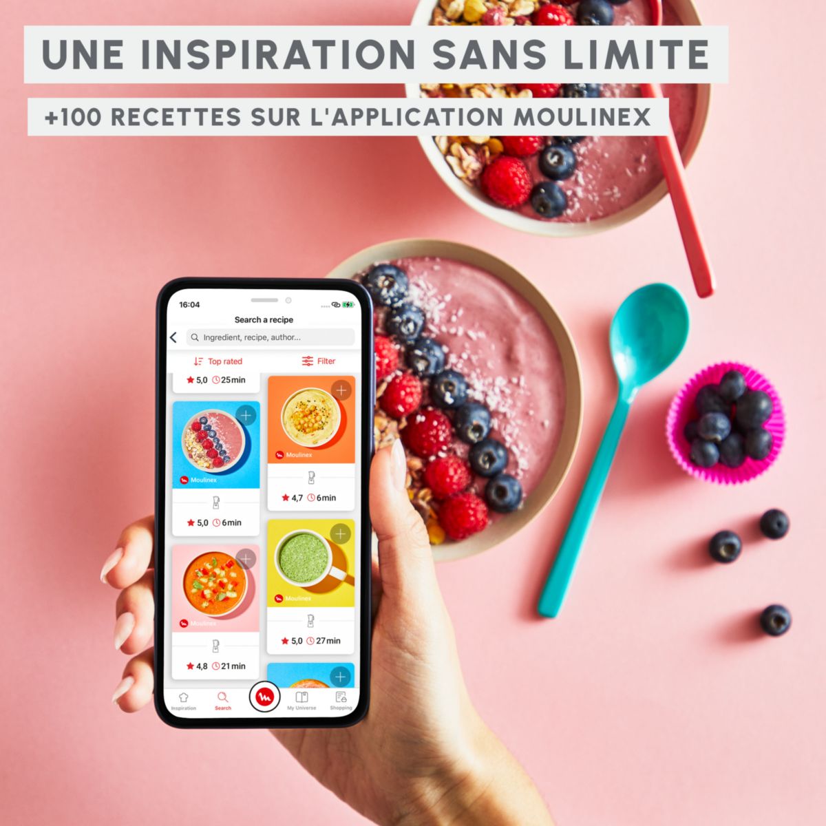 Blender Blend Up LM190AF0 mini blender - 8 programmes automatiques - Bol Tritan couleur unique, MOULINEX