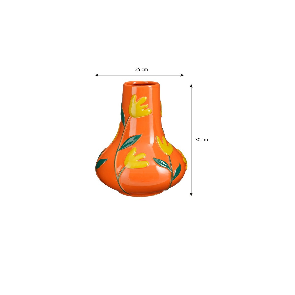 Vase fleuri AVA orange, MICA DECORATIONS