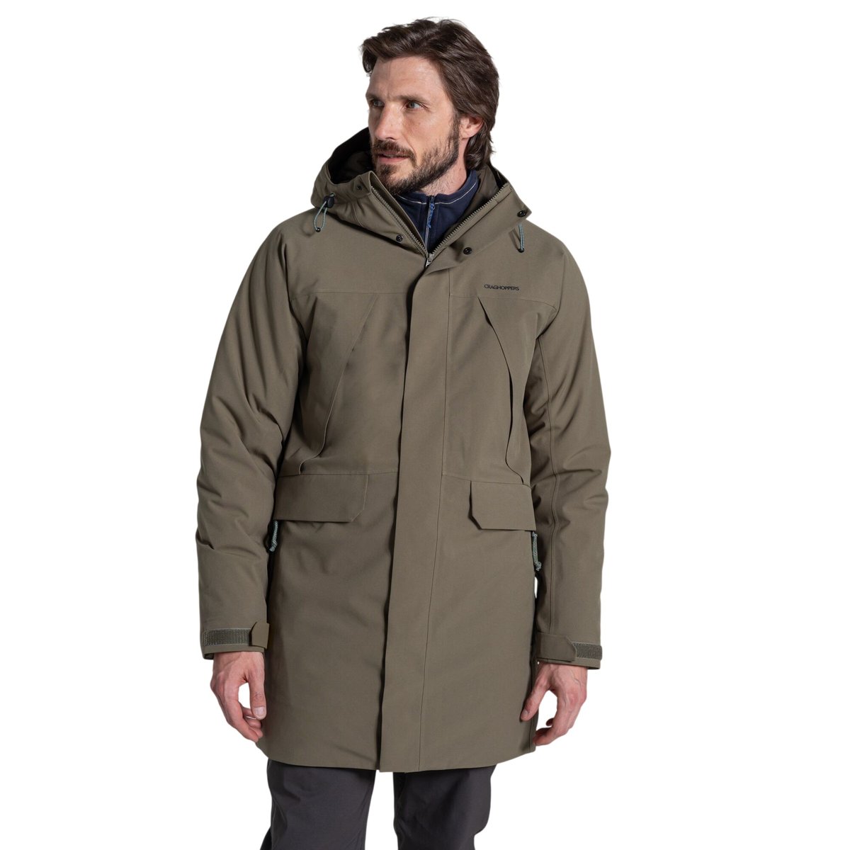 Veste imperméable thermique à capuche GRISEDALE kaki, CRAGHOPPERS