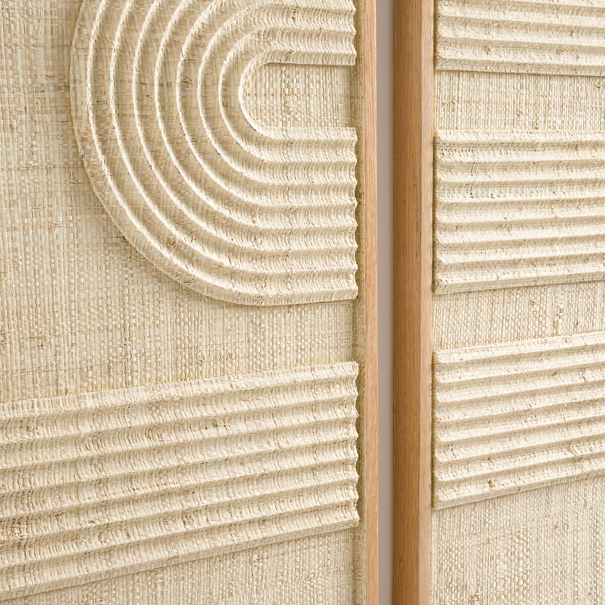 Art mural en duo, palmier tissé, Telaga  naturel, AM.PM