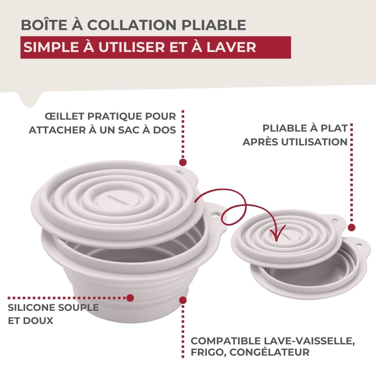 Lot de 2 lunch box 1L avec 2 ustensiles de cuisine STORAGE blanc, FACKELMANN