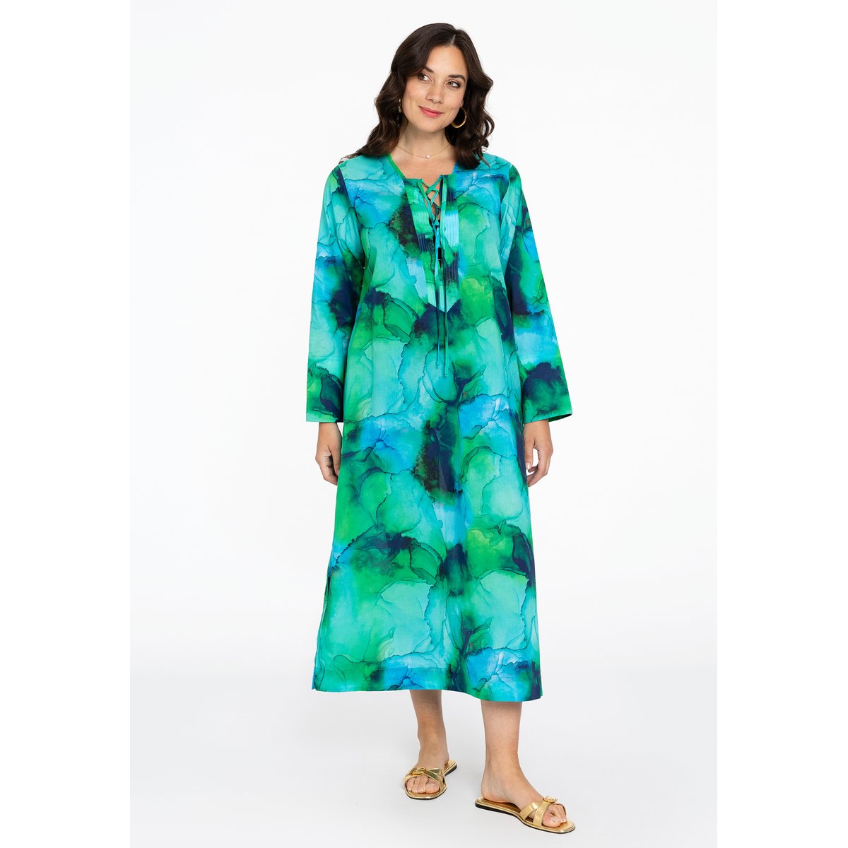 Robe avec manches longues vert, YOEK