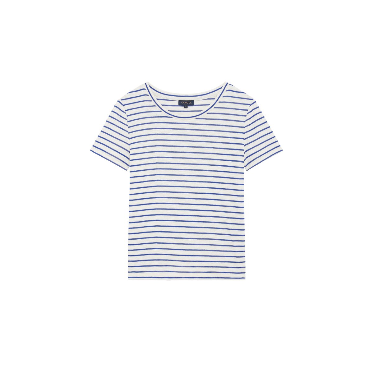 T-shirt droit col rond TPENNY bleu turquoise, CAROLL