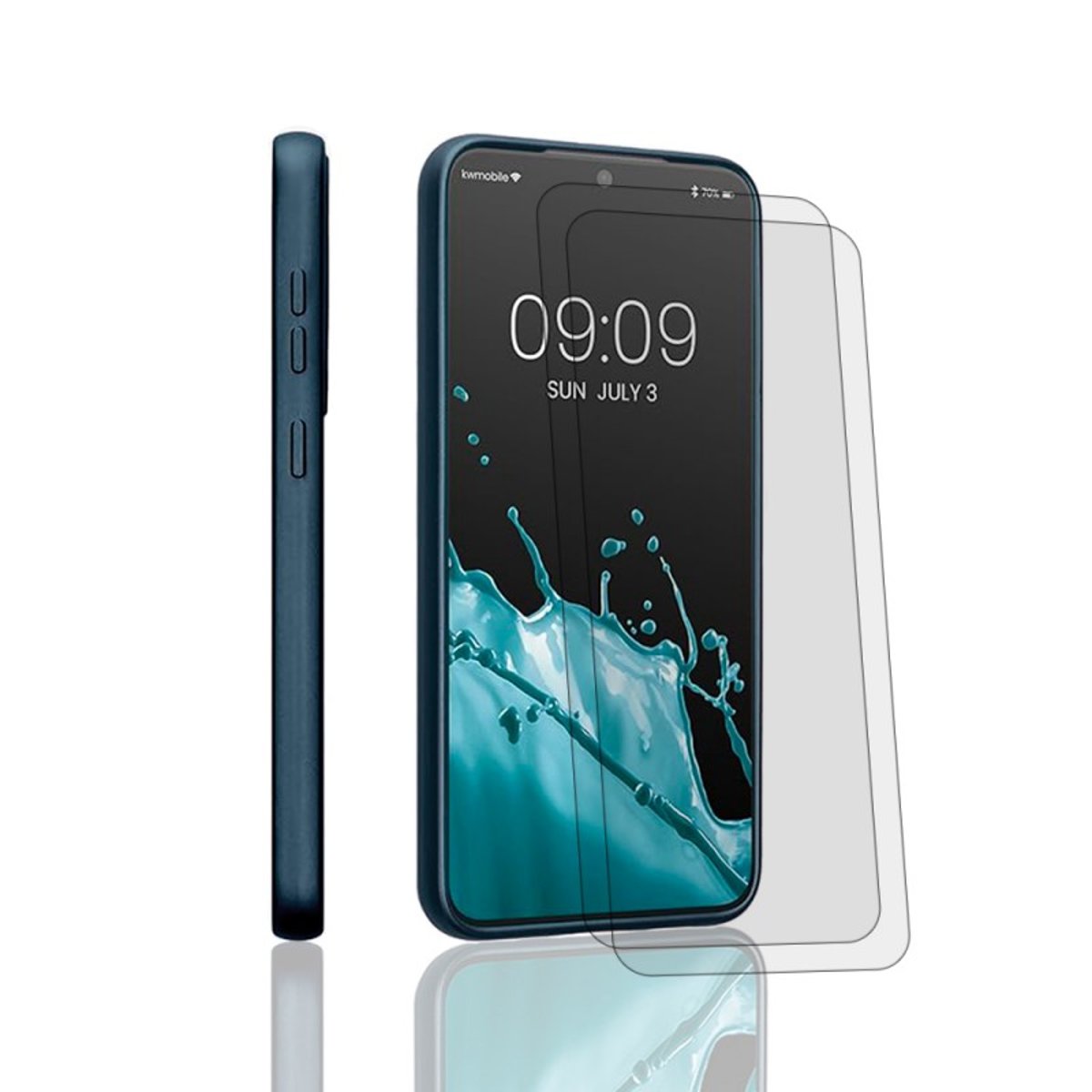 Coque Galaxy S23 Plus antichoc + 2 vitres bleu, EVETANE