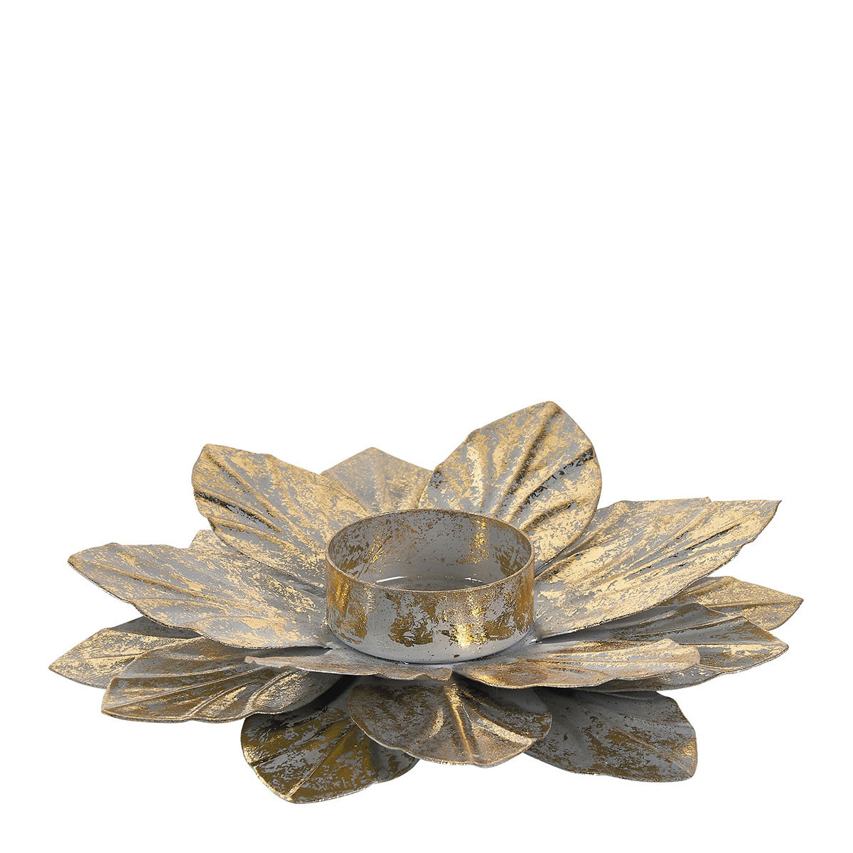 Set de 3 bougeoirs Fleurs or, MATHILDE M