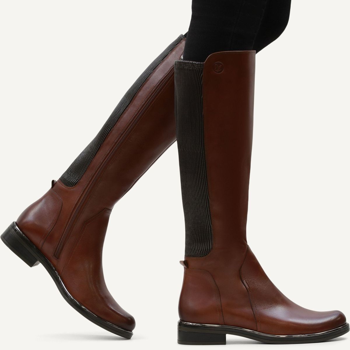 Bottes talon bloc marron chocolat nubuck, CAPRICE