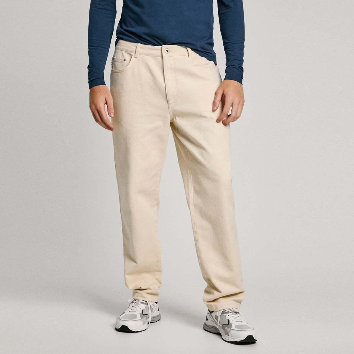 Pantalon Coupe Regular 5 Poches blanc ivoire, PEPE JEANS