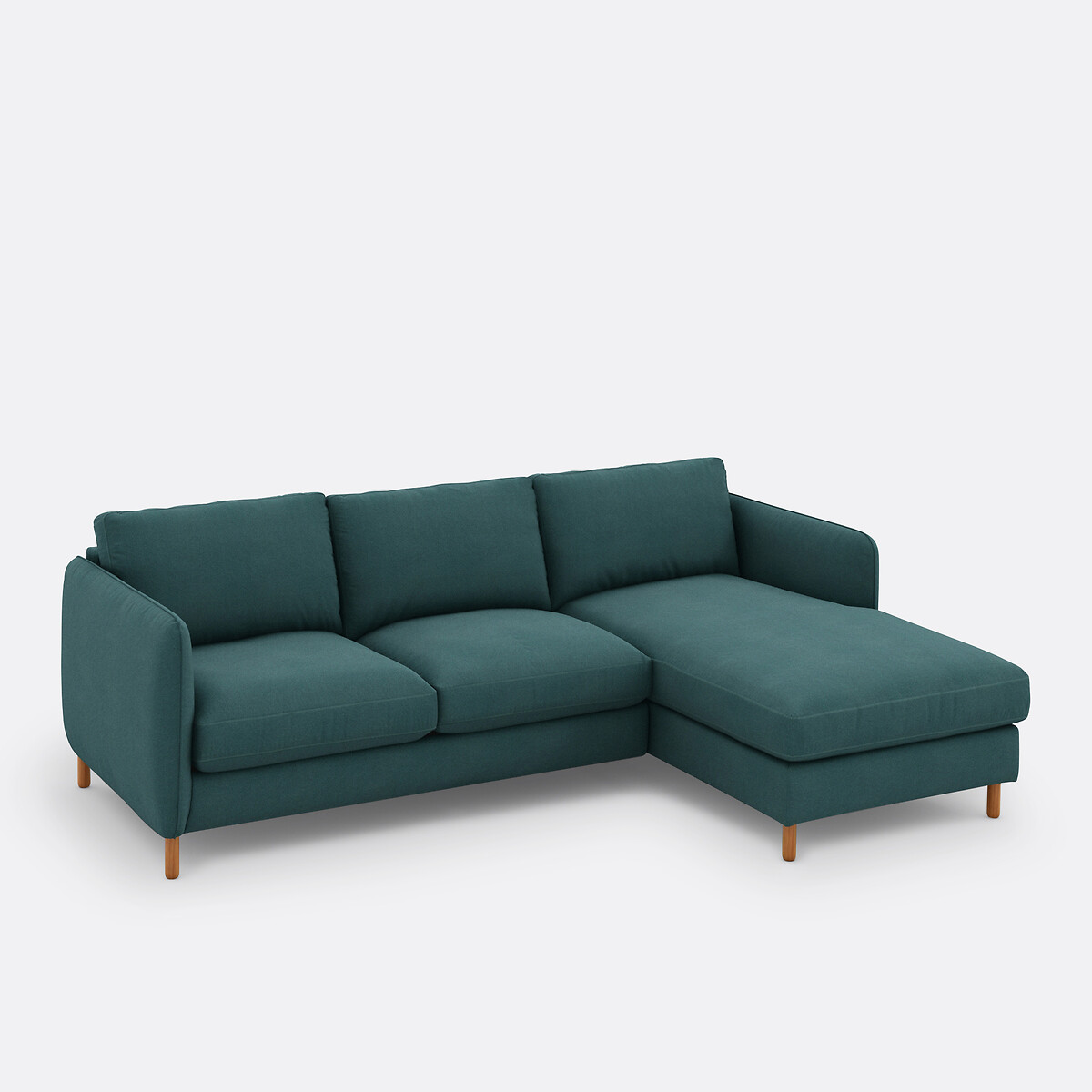 Canapé d'angle convertible, 4 places, en coton et polyester, LOMÉO vert eucalyptus, LA REDOUTE INTERIEURS