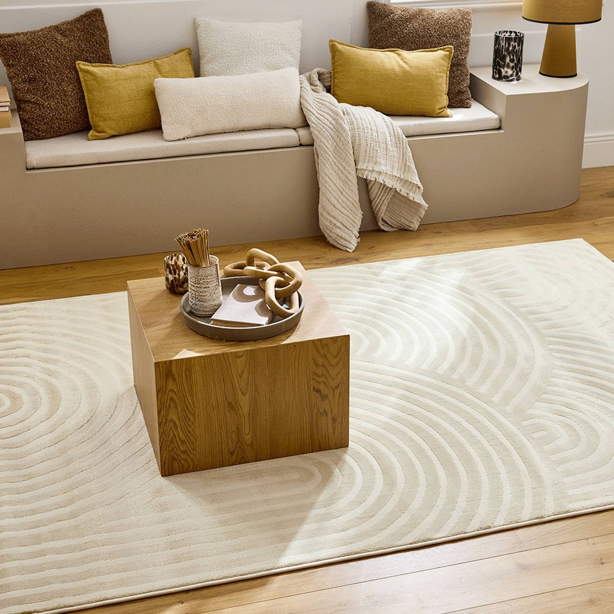 Tapis intérieur rectangulaire moderne BRAD beige, SWEEEK