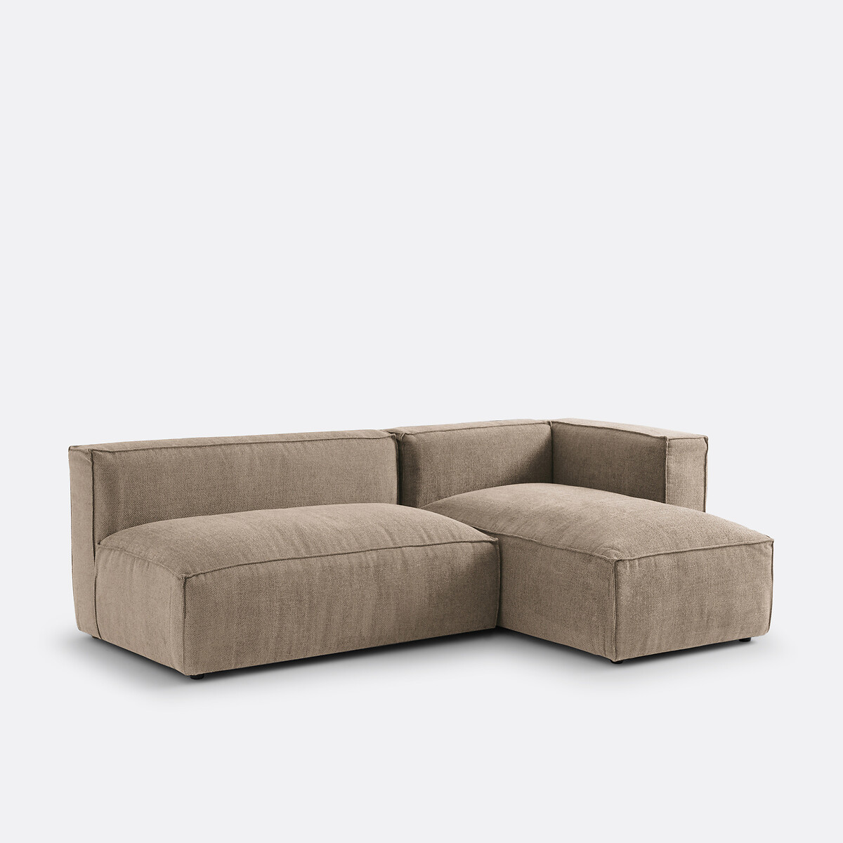 Element voor modulaire bank, 2-zit, in structuurstof, Seven taupe , LA REDOUTE INTERIEURS