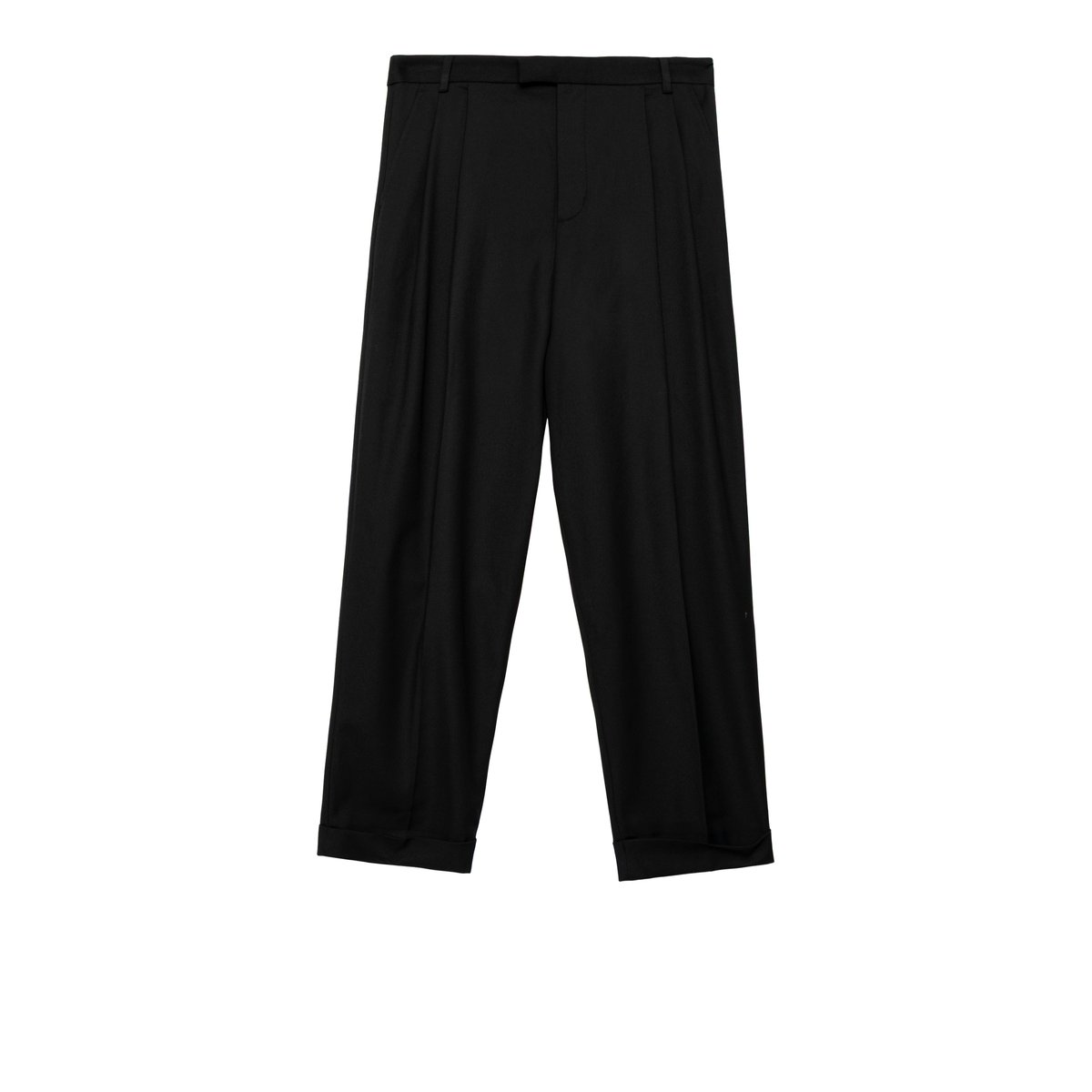 Pantalon à revers cropped noir, IKKS