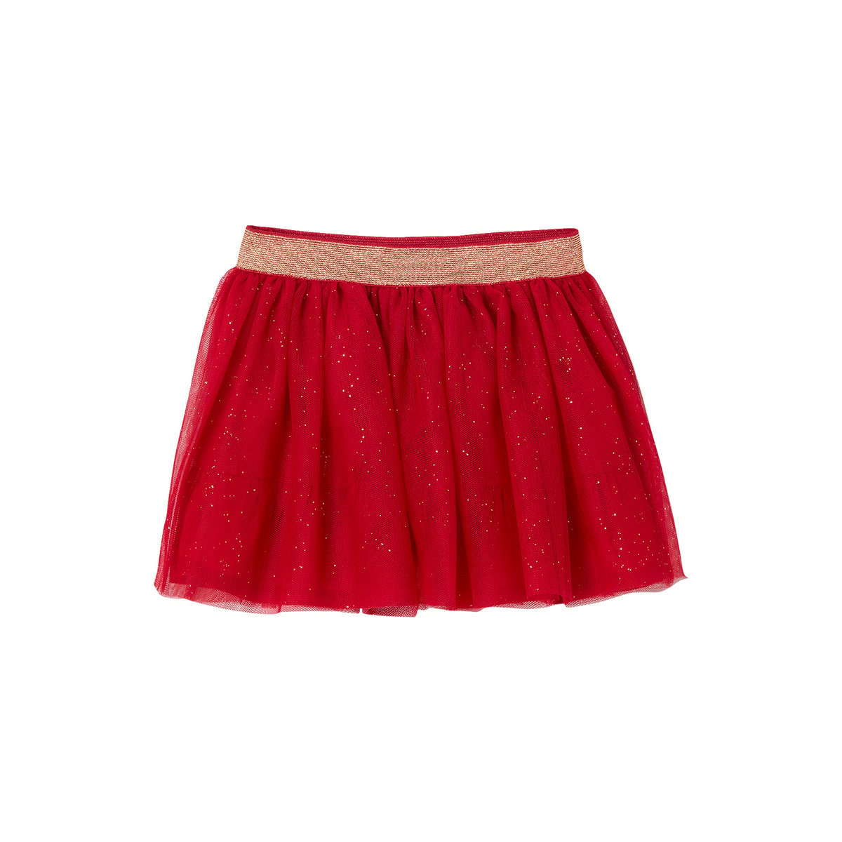 Ensemble bébé t-shirt jupon bandeau coffret cadeau noël rouge, VERTBAUDET