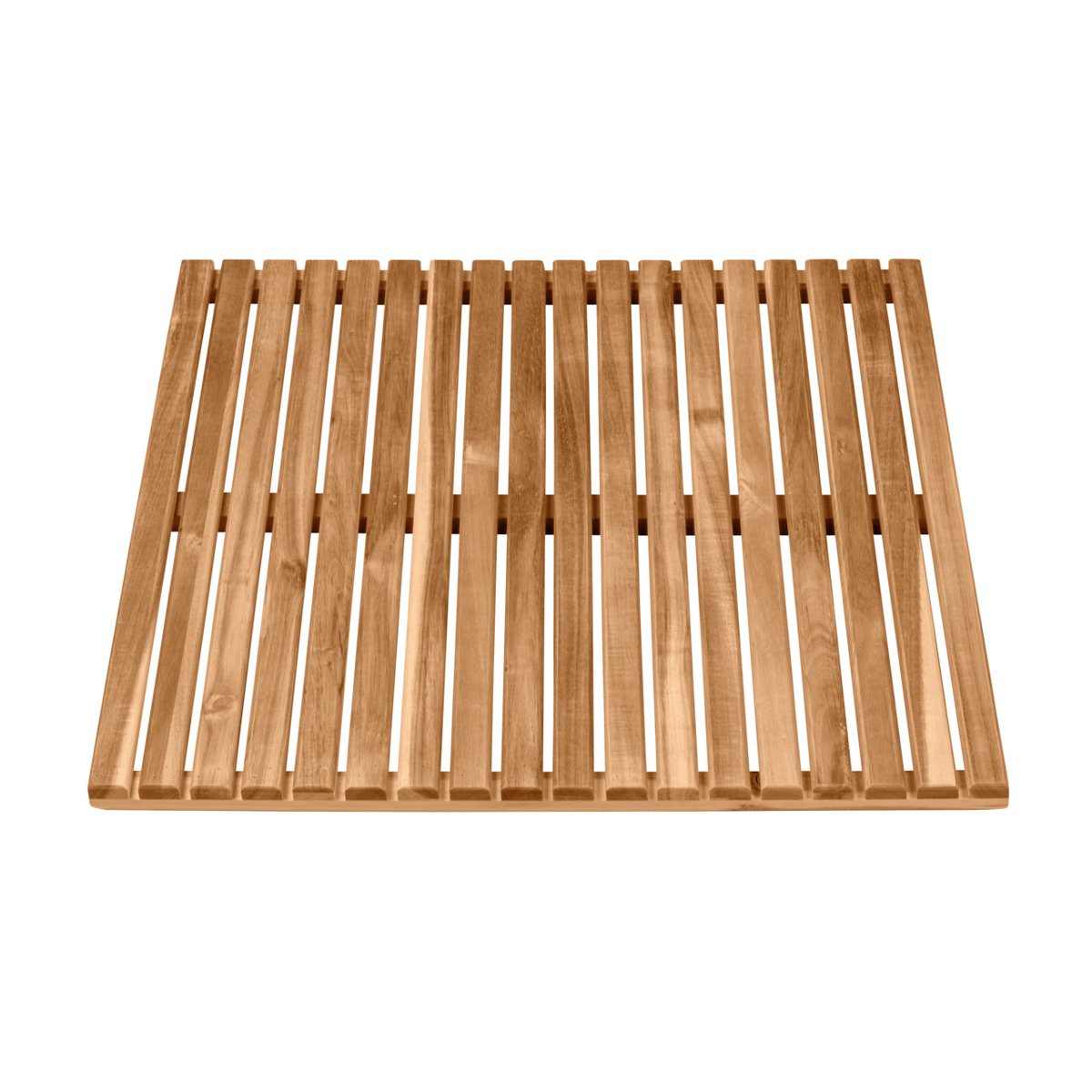 Caillebotis de douche carré en bois d'acacia bois, WENKO