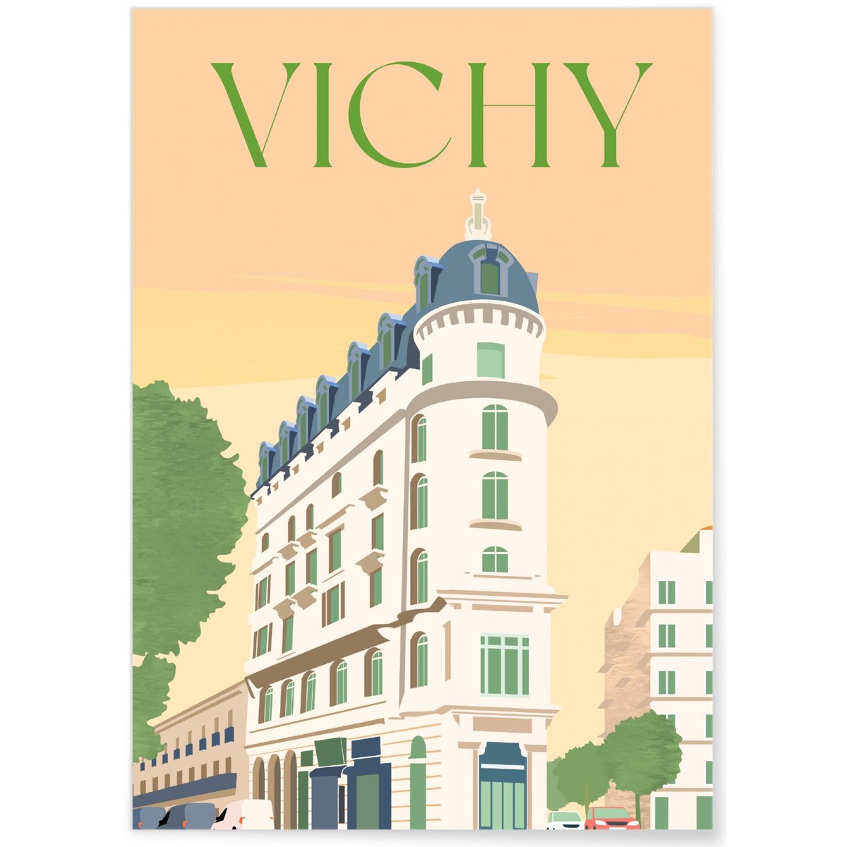 Affiche ville Vichy blanc, L'AFFICHERIE