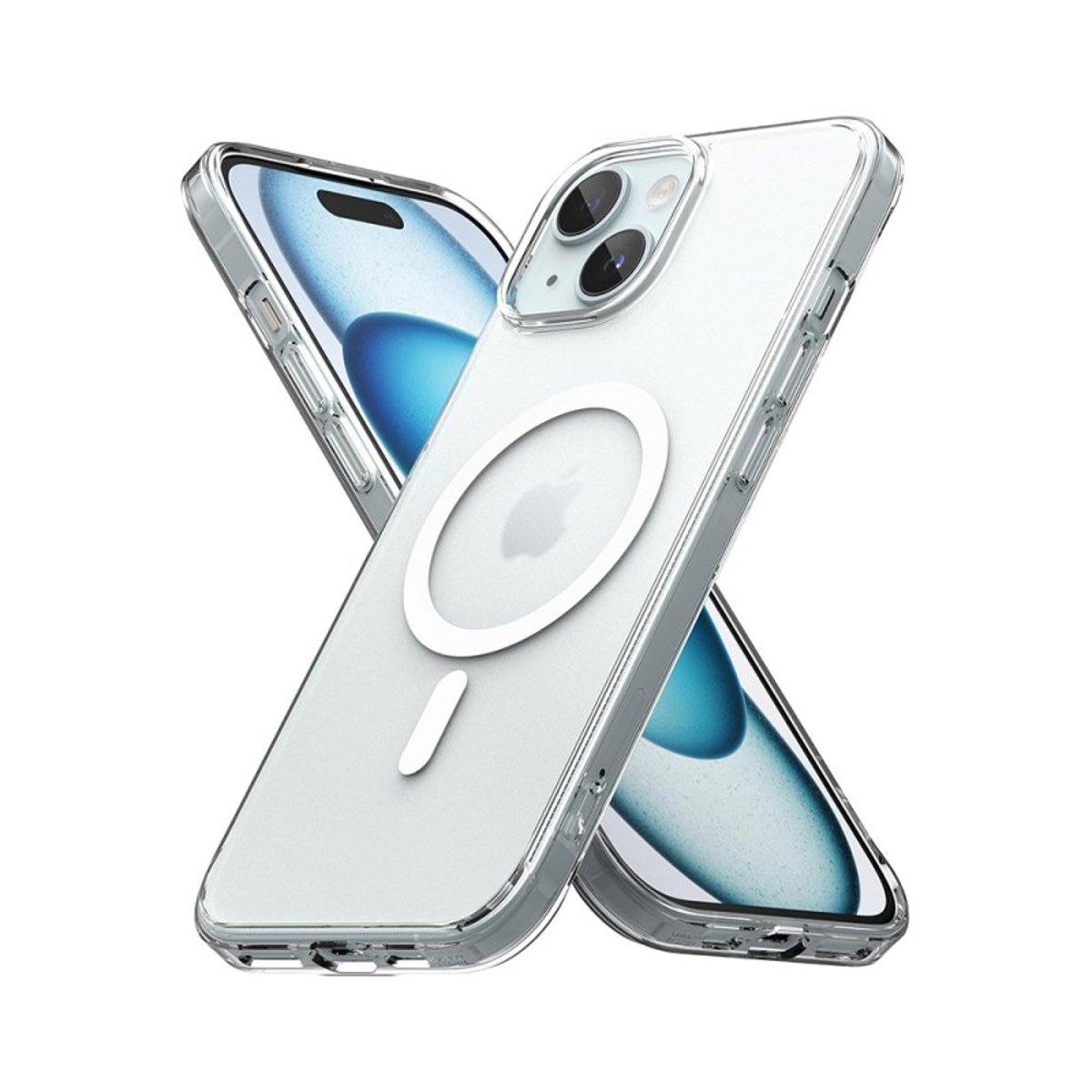 Coque anti-choc compatible magsafe iPhone 15 transparent, EVETANE