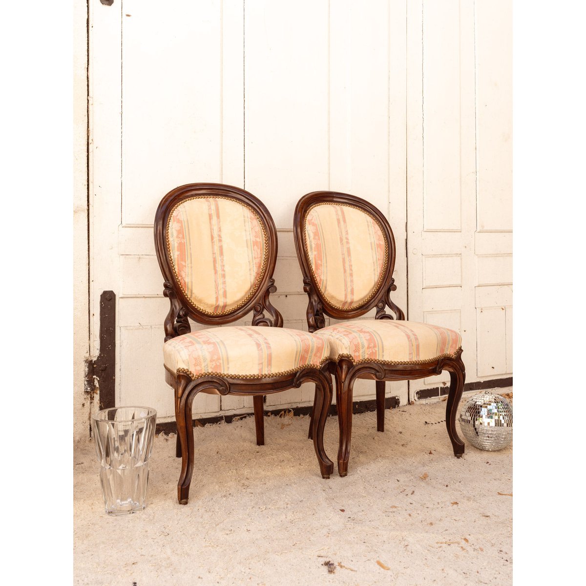 Paire de chaises Napoléon III en bois Claude N°1454 - Bon état bois foncé, DEBONGOUT