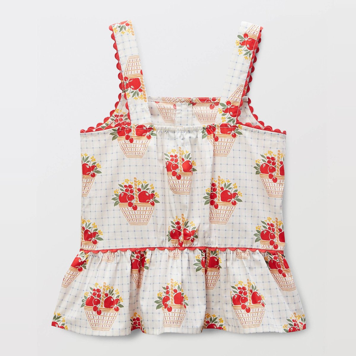 Blouse à bretelles imprimée en coton flots, MONOPRIX