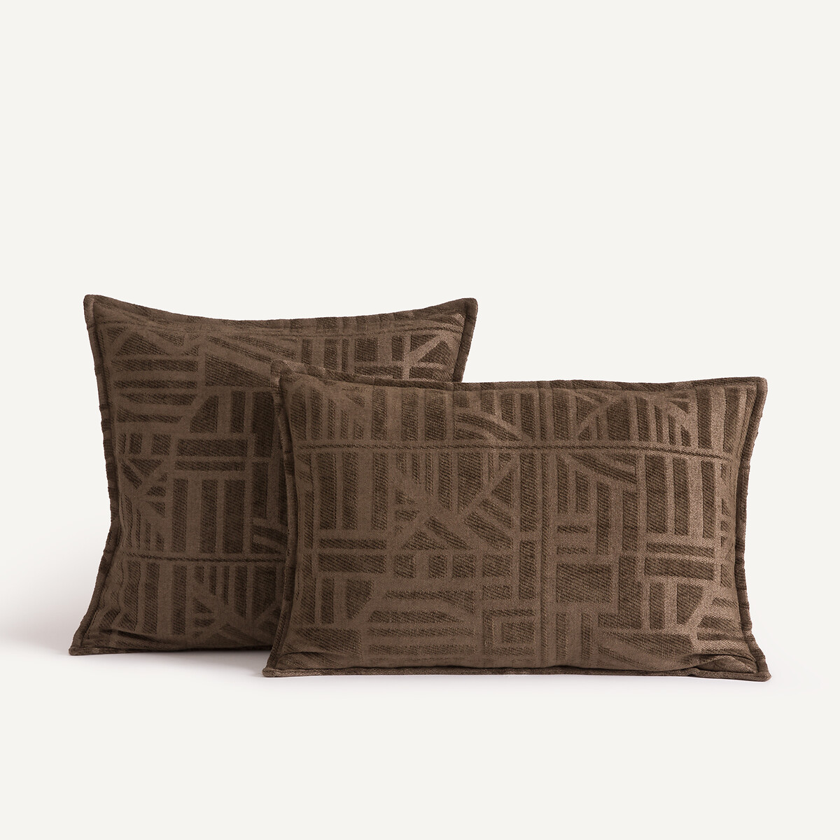 Housse de coussin chenille jacquard, Hesper vert olive, AM.PM